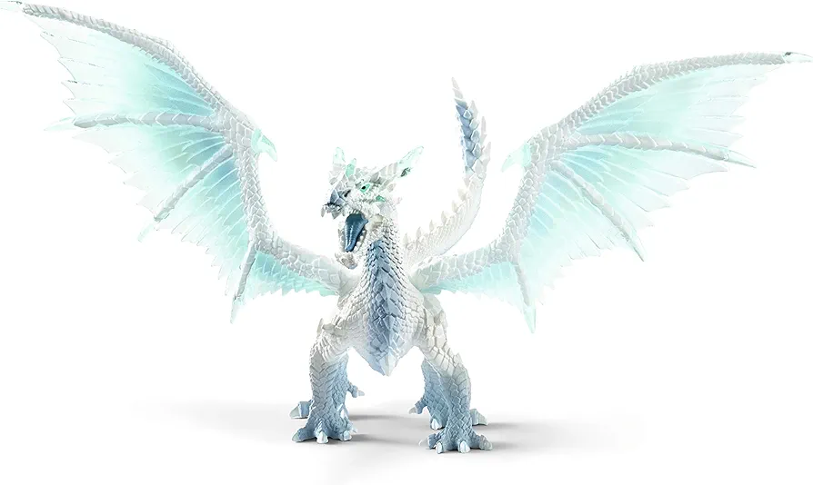 Schleich Eldrador Creatures Ice Dragon Toy Action Figure for Kids Ages 7-12,Blue, White