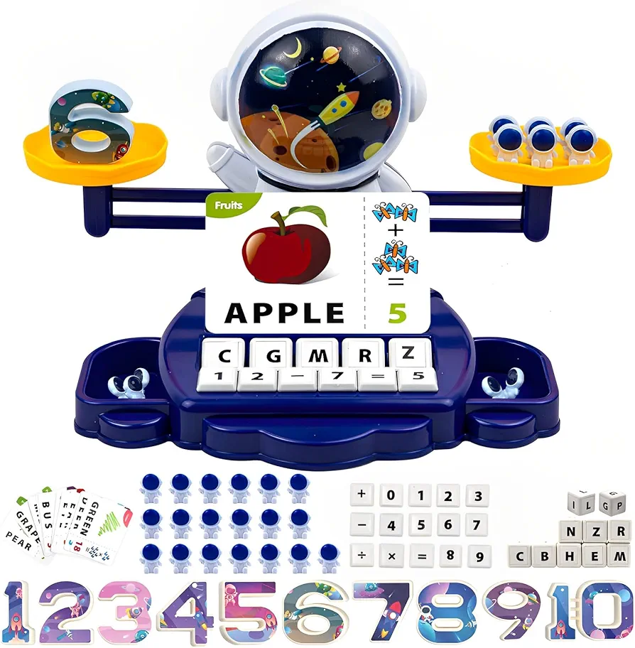 Astronaut Balance Cool Math Game for Kid - STEM Toys for 3 4 5 6 Year Old Toddler Word Formula Calculation Preschool Educational Kindergarten - Number Learning Material for Boys and Girls