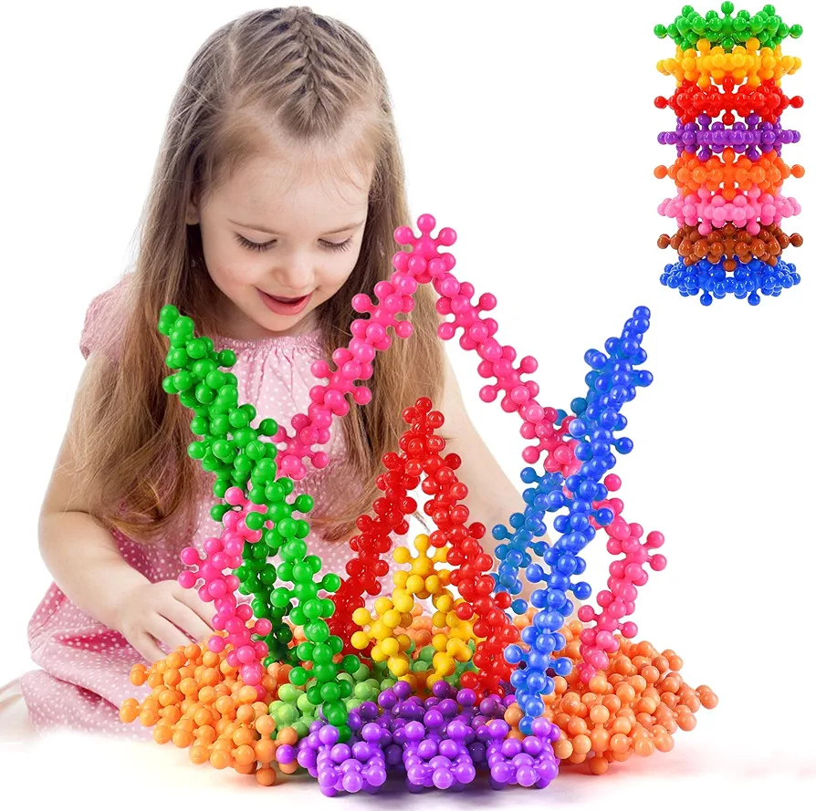 250 Pieces Building Blocks Kids STEM Toys Educational Building Toys Interlocking Solid Plastic Discs Sets for Preschool Kids Boys and Girls Aged 3+, Safe Material Creativity Kids Toys