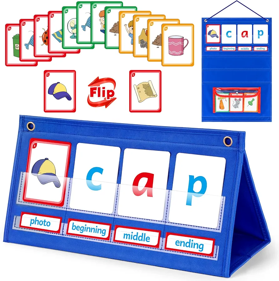 CVC Word Builder Kindergarten Classroom Must haves, Phonics Games Preschool Learning Activities Spelling Toy Reading Letter Site Sight Words Games Flash Cards for Kids Autism Special Education