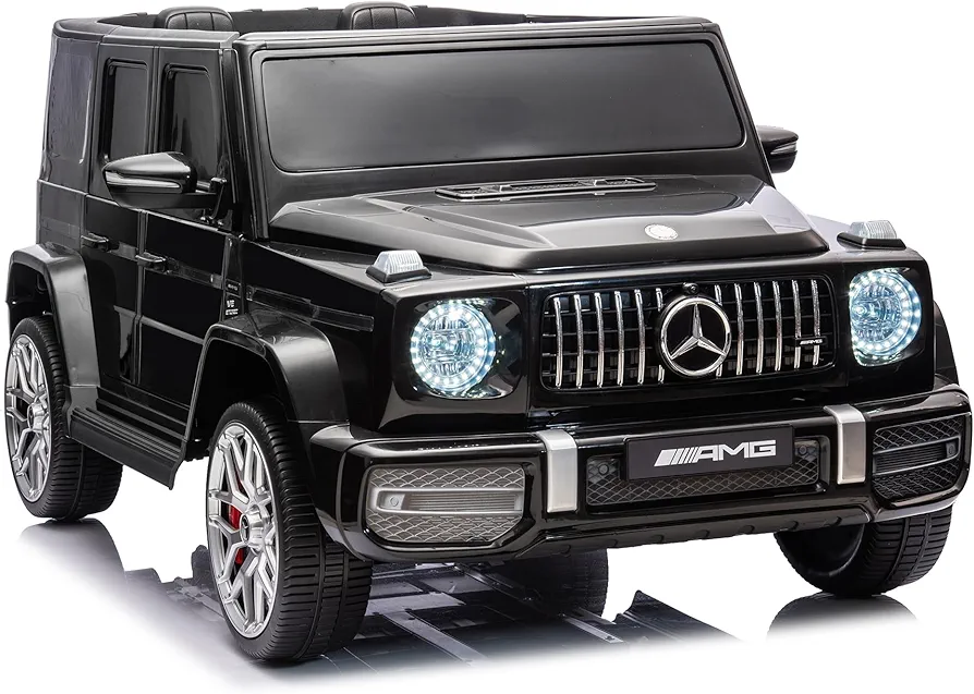 24V 2-Seater Kids Ride on Car Licensed Mercedes-Benz G63 Powerful 4WD, with 7AH Big Battery, Remote Control, Soft Braking, 4-Wheel Suspension, LED Headlight & Music (Black)