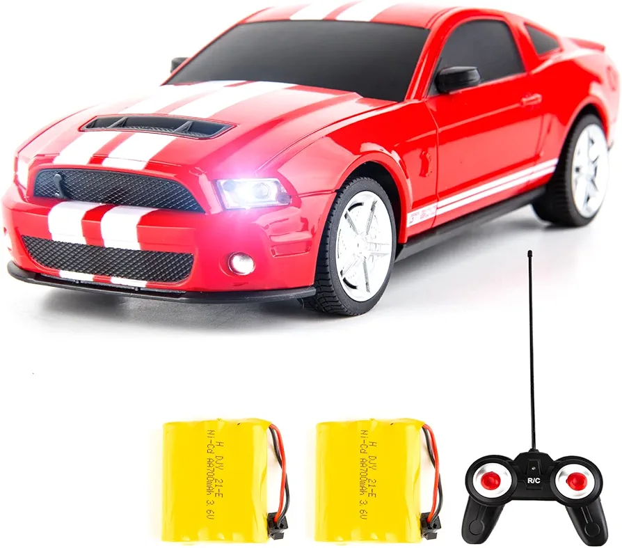 BDTCTK Remote Control 1/24 Ford Mustang Shelby GT500 RC Model Car, Toys for Kids and Adults Red