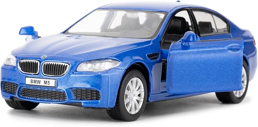 1/36 BMW M5 Diecast Alloy Model Car with Pullback Function, Model Toys for Collecting and Decorating, Toy Car Gift for Boys and Girls (Blue)