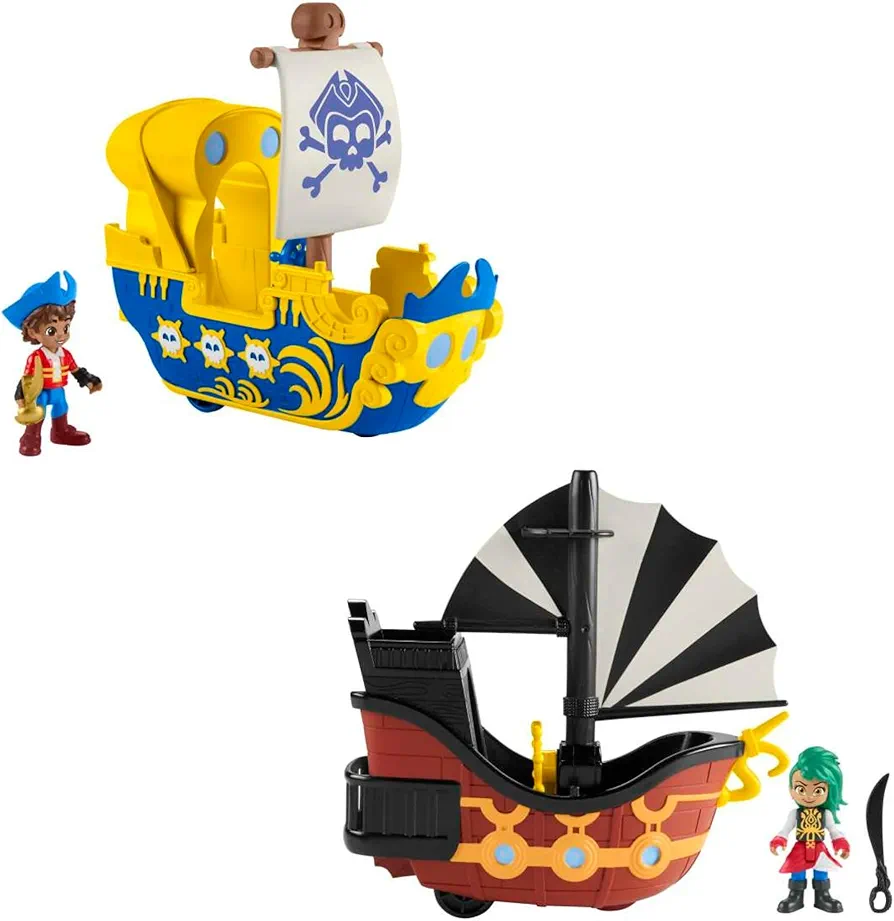 Fisher-Price Santiago of The Seas Figure and Ship Bundle with Santiago, Bonnie Bones, El Bravo and El Calamar (Pack of 2)