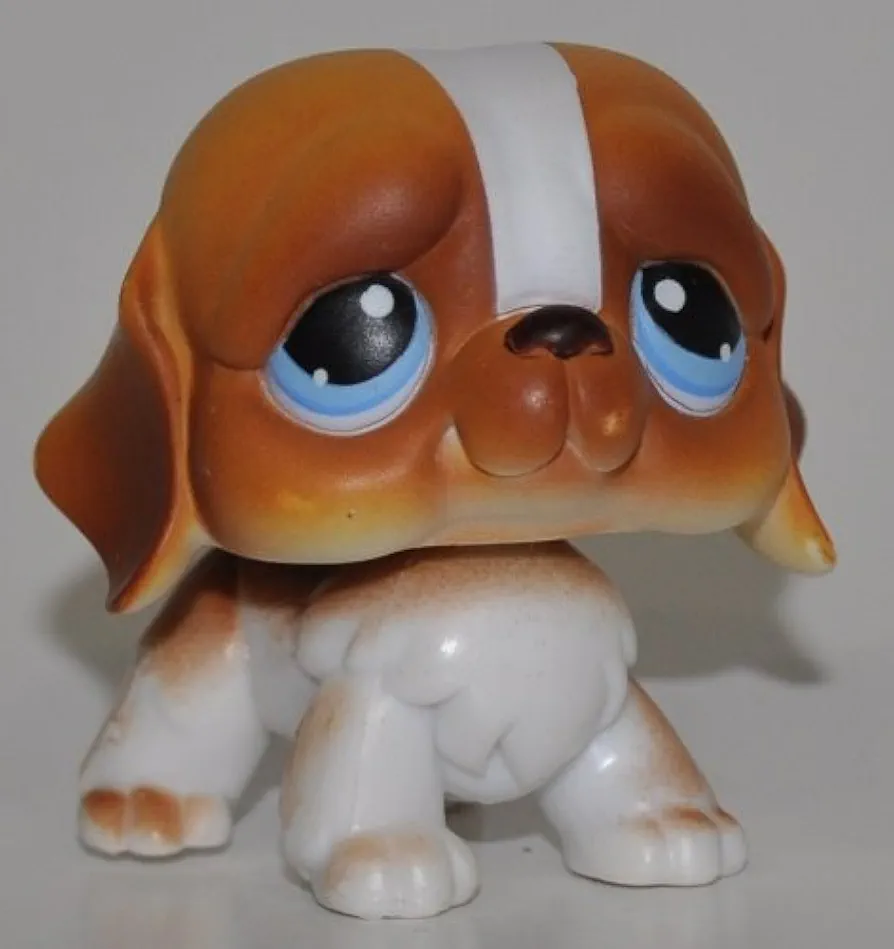 St. Bernard #76 (Blue Eyes) - Littlest Pet Shop (Retired) Collector Toy - LPS Collectible Replacement Single Figure - Loose (OOP Out of Package & Print)