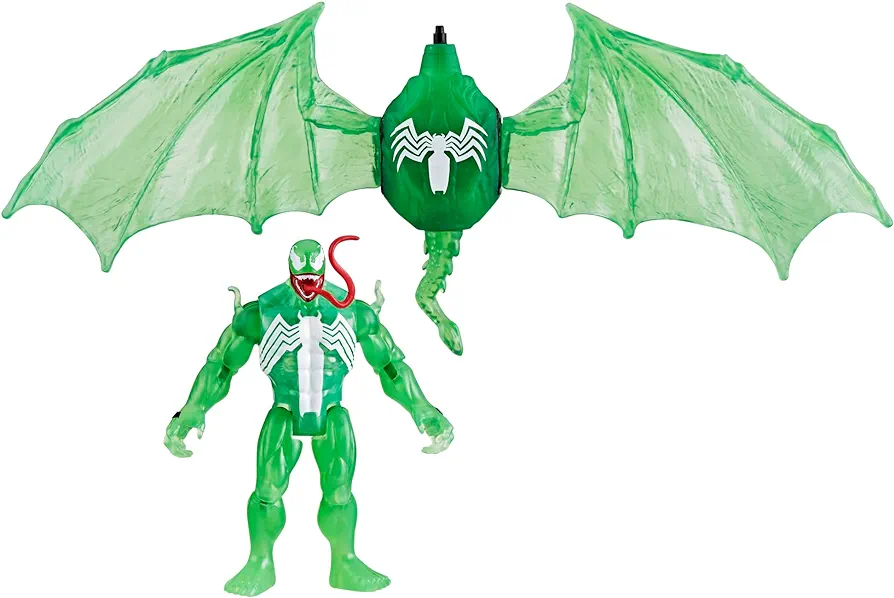 Marvel Epic Hero Series Web Splashers Green Symbiote Venom Hydro Wing Blast, Action Figure and Vehicle Playset, Spider-Man Super Hero Toys for Kids 4 and Up