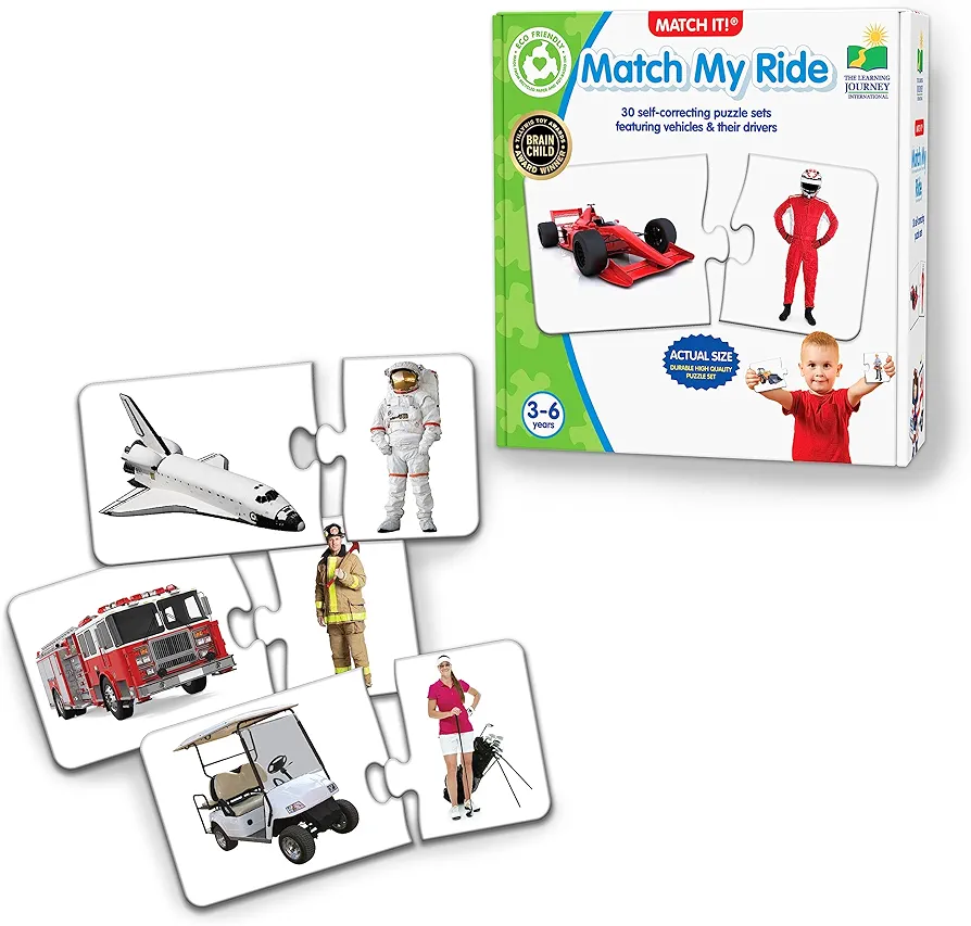 The Learning Journey: Match It! - Match My Ride - Memory Games for Kids 3 and Up - Award Winning Toys