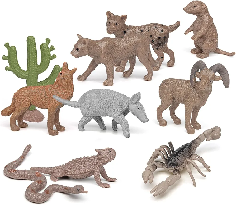 11PCS Mini Desert Animals Figurines Set Desert Realistic Desert Animals Figurines Toys Party Decorations Tabletop Decorations for Kids