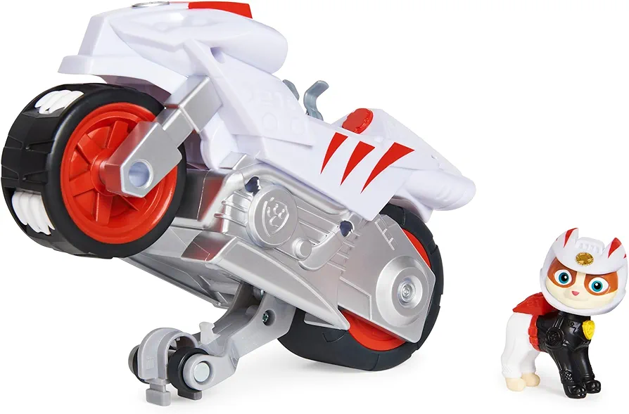 Paw Patrol, Moto Pups Wildcat’s Deluxe Pull Back Motorcycle Vehicle with Wheelie Feature and Toy Figure