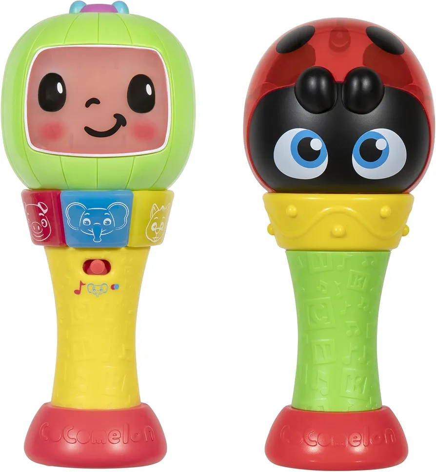 CoComelon Sing ‘n Play Maracas, 3 Play Modes - Plays 6 Fan Favorite Song Clips, Learn Animal Sounds and Colors - Lights Up - Two Maracas - Musical Instruments for Kids, Toddlers, and Preschoolers