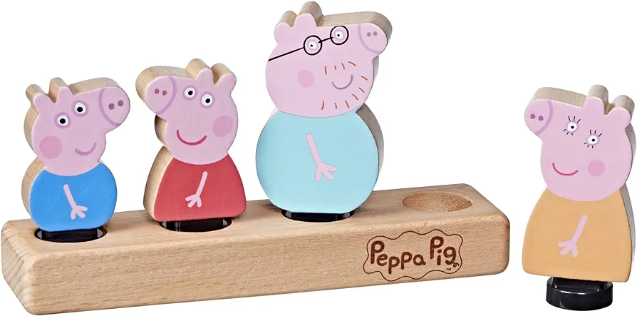 Peppa Pig Toys Wooden Family Figures Made from Responsibly Sourced Wood for 2 Year Old Girls and Boys and Up (Amazon Exclusive)