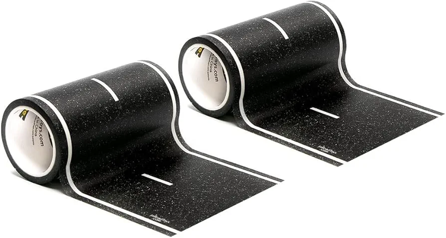 PlayTape Road Tape for Toy Cars - Sticks to Flat Surfaces; No Residue; 2-Pack of 30 ft. x 4 in. Black Road