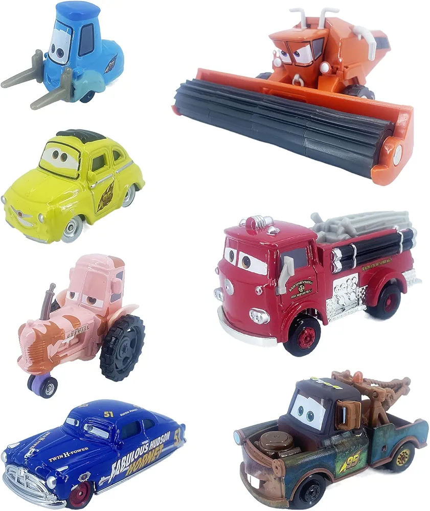 Toy Car 2 3 Characters 7PCS Car Diecast Frank Tractor and His Friend 1:55 Metal Die-Cast Portable Boy Girl Child Toy Vehicles