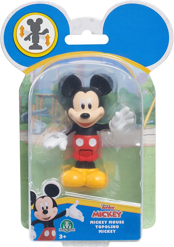 Just Play 38771 Disney Junior Mouse Movable Collectible Figure, 1 Pack, Classic Mickey 5 cm, from 3 Years, Multi-Coloured