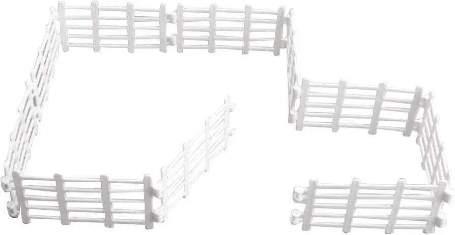 Milageto 10 Pieces Small Toys, Fence Fence Toys, Decorative Border,Garden Edging,Farm Barn Paddock Fencing Panel Accessories Playset,for Gift Fence Barn, B