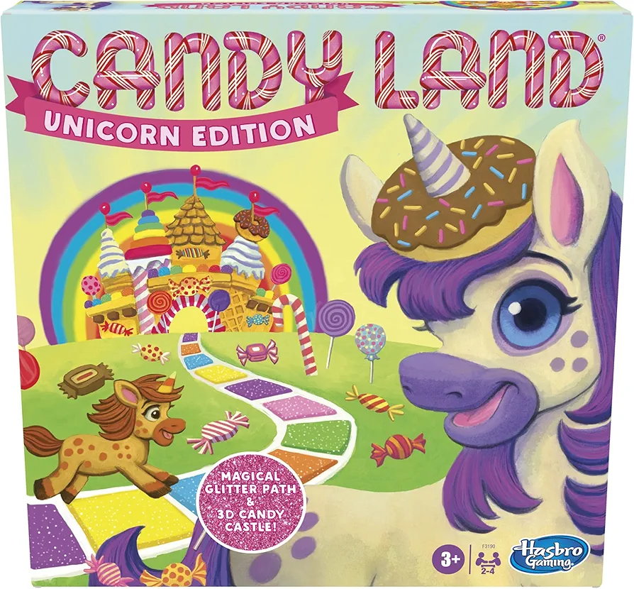 Hasbro Gaming Candy Land Unicorn Edition Preschool Board Game | Back to School Gifts for Kids | Classroom Toys | Ages 3+ (Amazon Exclusive)