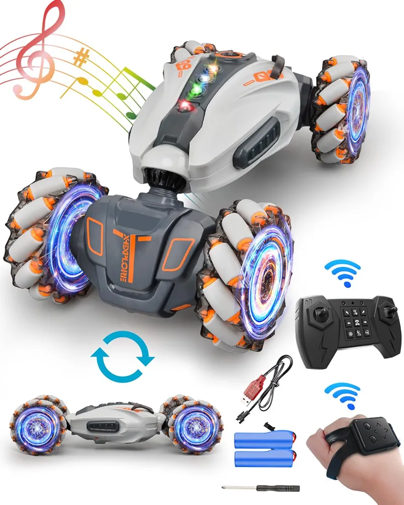 Gesture Rc Car,1:12 4WD 2.4G Hand Controlled Rc Car with Spray, All Terrain Remote Control Car for Boys 8-12,Toys for 7 8 9 10 11 12+ Year Old Boys Gift Ideas for Birthday Christams-Gray