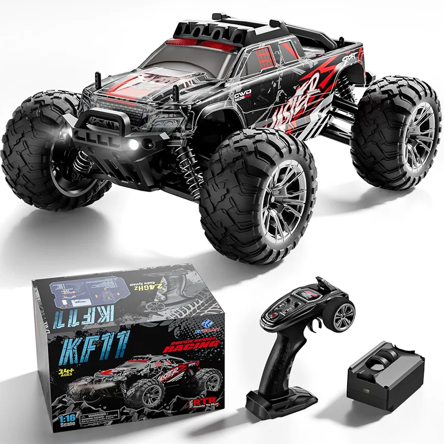 HHD 1/16 Off-Road RC Car All Terrain for Adults,Max 50kph Electric RTR Brushless RC Truck, High Speed RC Car 4WD Remote Control Car,2.4GHz High Performance Electric Vehicle Toys Gifts for Kids