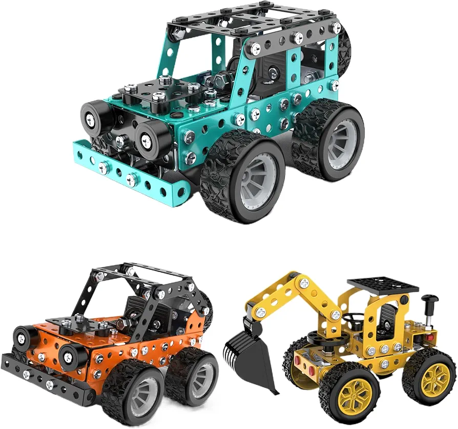 Erector Sets Metal Stem Assembly Toys Model Vehicle Kit to Build Parent-Child Interaction Construction Sets for Kids 8-16…