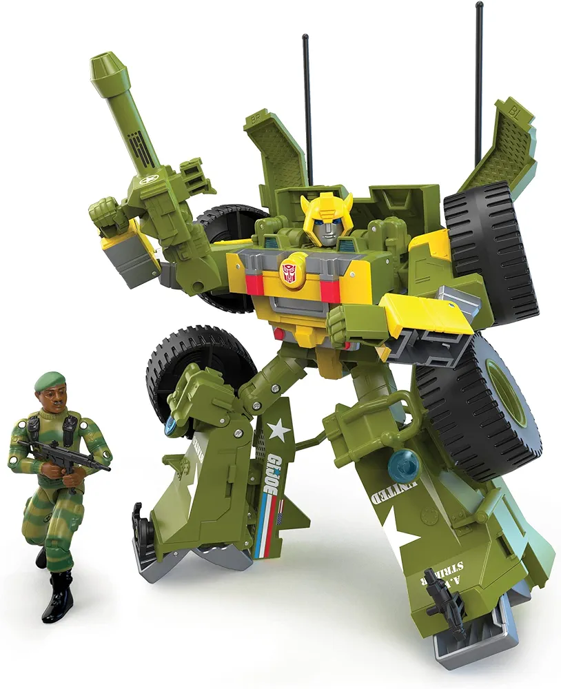 Transformers Generations Collaborative: G.I. Joe Mash-Up Bumblebee A.W.E. Striker & Lonzo “Stalker” Wilkinson Toys, Age 8 and Up