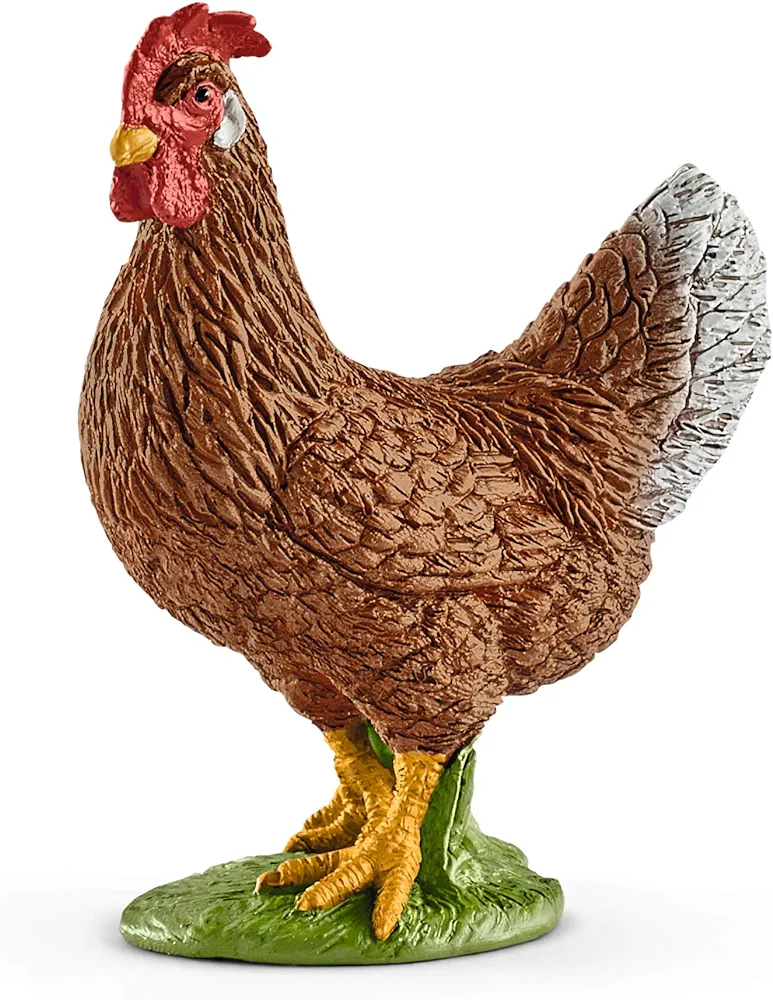 Schleich Farm World, Realistic Farm Animal Toys for Kids and Toddlers, Hen Chicken Figurine, Ages 3+