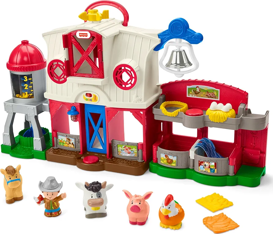 Fisher-Price Little People Toddler Learning Toy Caring for Animals Farm Playset with Smart Stages for Pretend Play Kids Ages 1+ years​