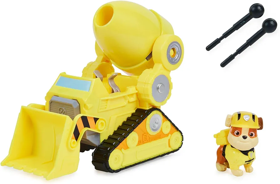 Paw Patrol, Rubble’s Deluxe Movie Transforming Toy Car with Collectible Action Figure, Kids Toys for Ages 3 and up