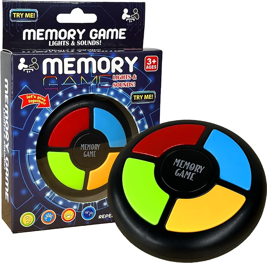 Light Up Memory Game Handheld Electronic Toys Color Memorizing Classic Board Games Quiz Game with Lights and Sounds (907) (907)