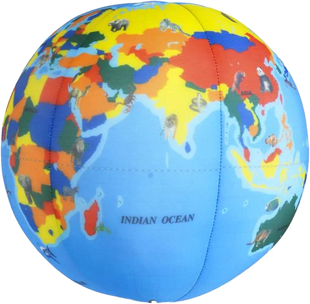 ArtCreativity Plush World Globe Ball, 1 PC, Soft 7.25 Inch Globe, Fun Educational Tool for Learning Geography, Great Gift Idea, Classroom Decoration, and Preschool Toy