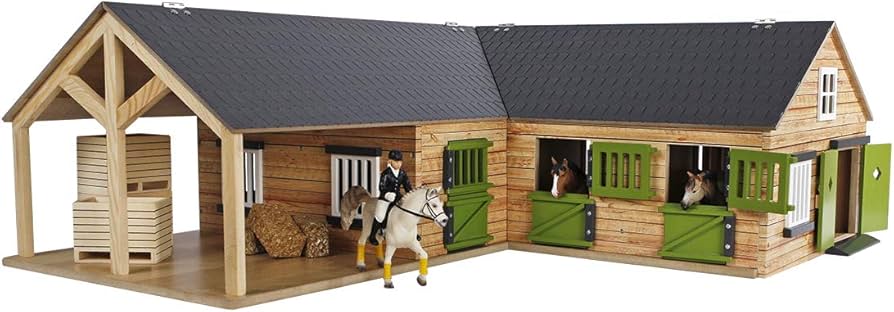 1:24 Scale Horse stable with 4 boxes storage and wash box KG610211