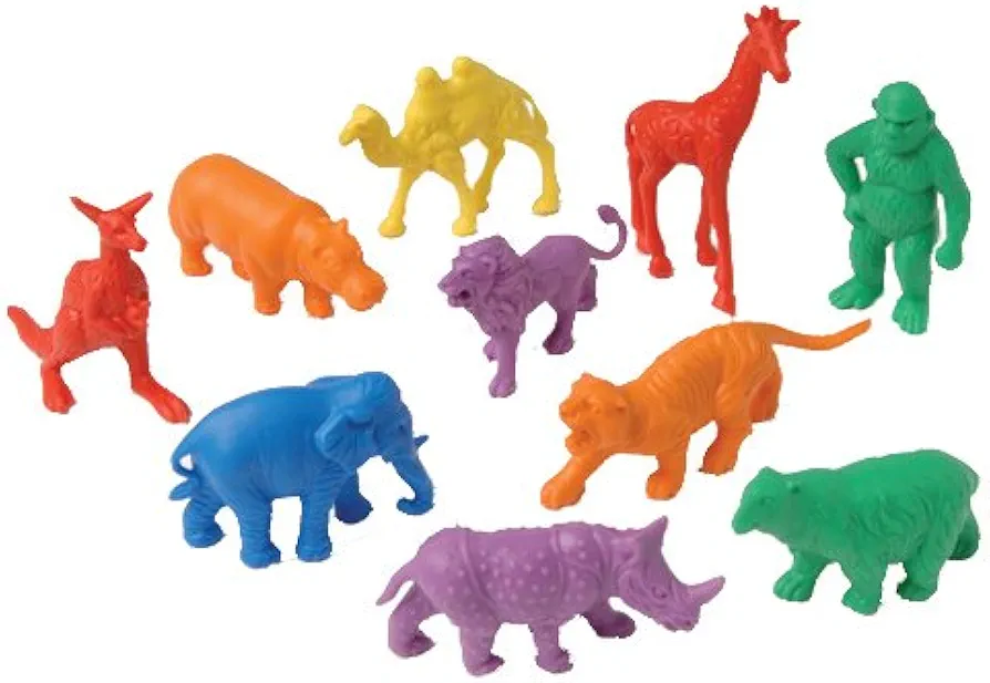 Constructive Playthings Wild Animals Classify and Count 120 pc. Set with 6 Colors and 10 Species for Ages 3 Years and Up