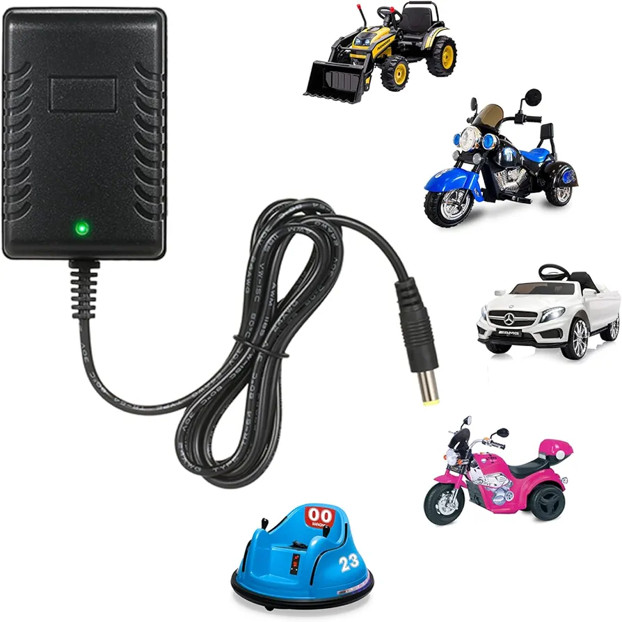 6V Battery Charger for Kids Ride On Toys car 6 Volt Battery Charger for Best Choice Products Hello Kitty SUV Kid Trax Toddler Quad Kidzone Bumper Car Electric Toys Charger