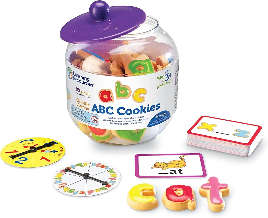 Learning Resources Goodie Games ABC Cookies - 4 Games in 1, Ages 3+ Toddler Learning Toys, ABC Games for Toddlers, Preschool Games, Alphabet Learning Games, Math for Preschoolers