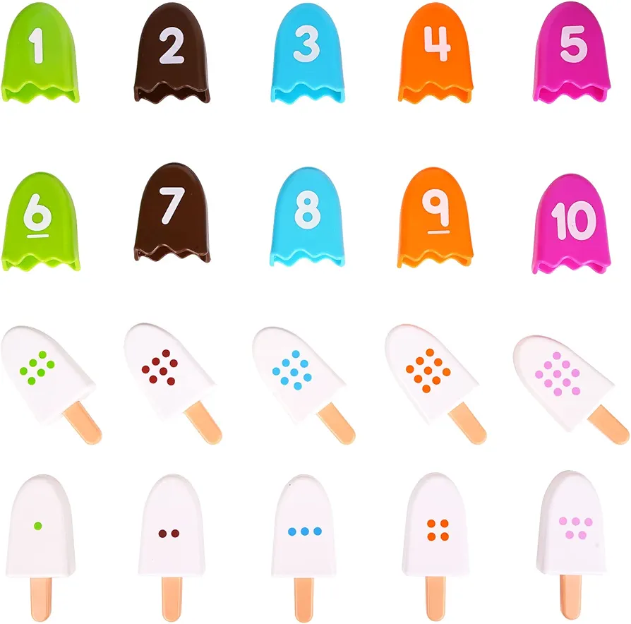 20 Pcs Counting Toys Number Matching Learning Toys for Kids Ages 3-5 Preschool Math Toys Cute Numbers Match Games Color Sorting- Fine Motor Toys Preschool Learning Montessori Numbers Toys for Kids