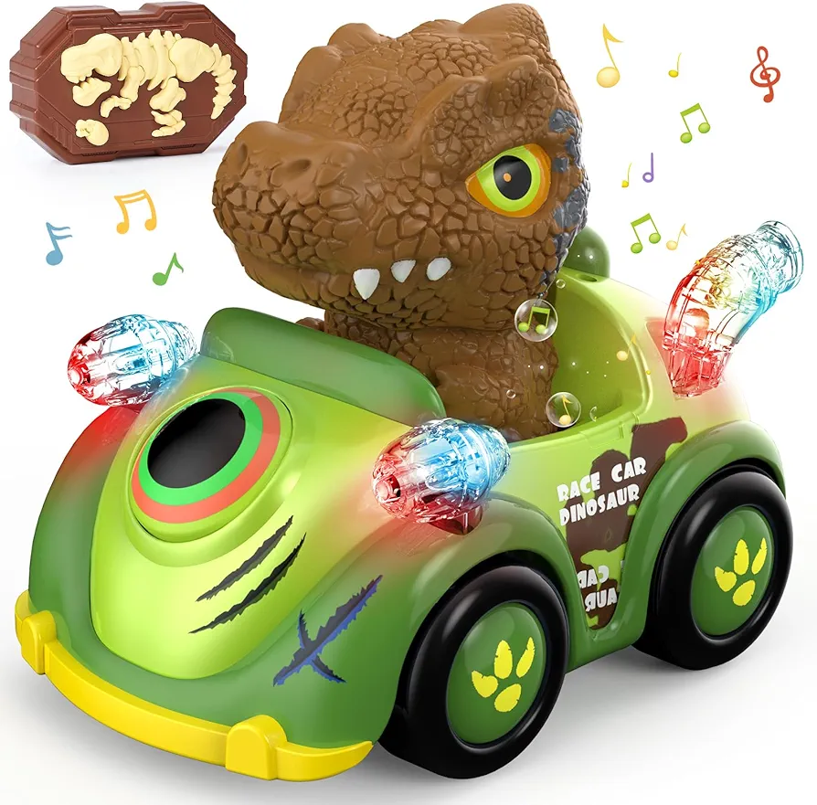 NQD Dinosaur Toys for Kids 3-5,Remote Control Car for Toddlers,2.4GHz Monster Trucks for Boys Girls with Light & Music, Dinosaur Toys Gift for Kids Boys Girls 1 2 3 4 5 6 Christmas Birthday