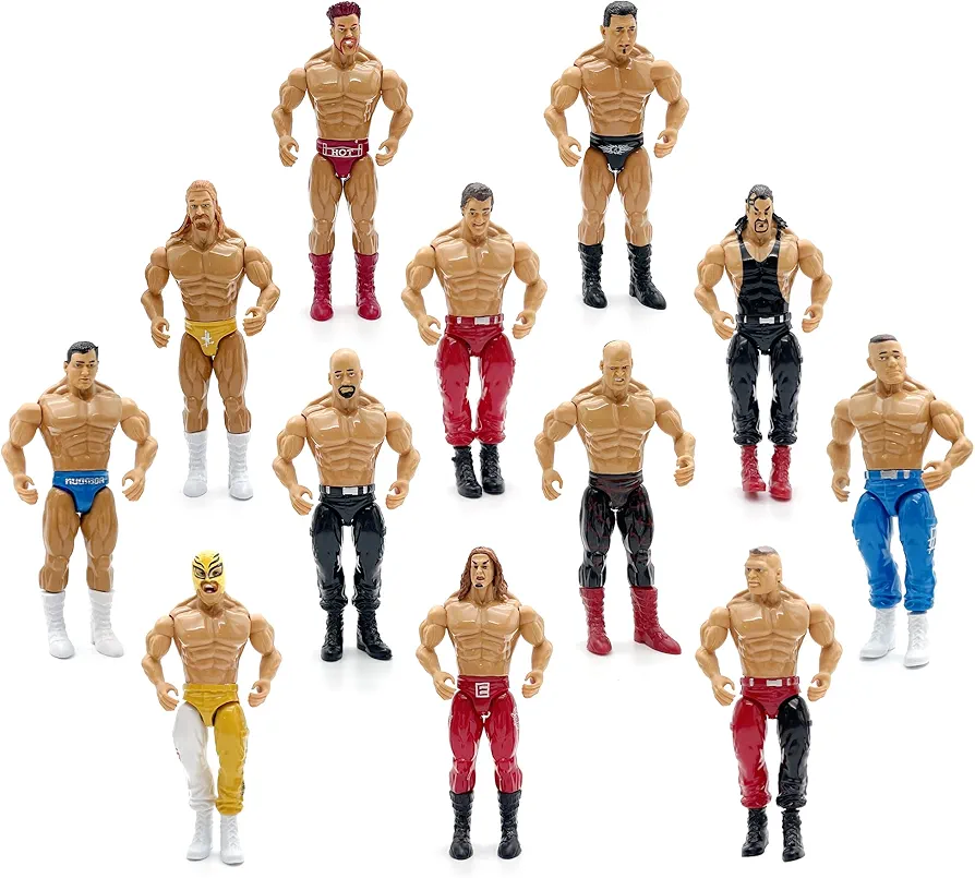 Wrestling Toys, Set of 12 Boxing Action Figures and Wrestling Action Figures Playset for Kids - Pretend Play 7 Inch Wrestling Warriors