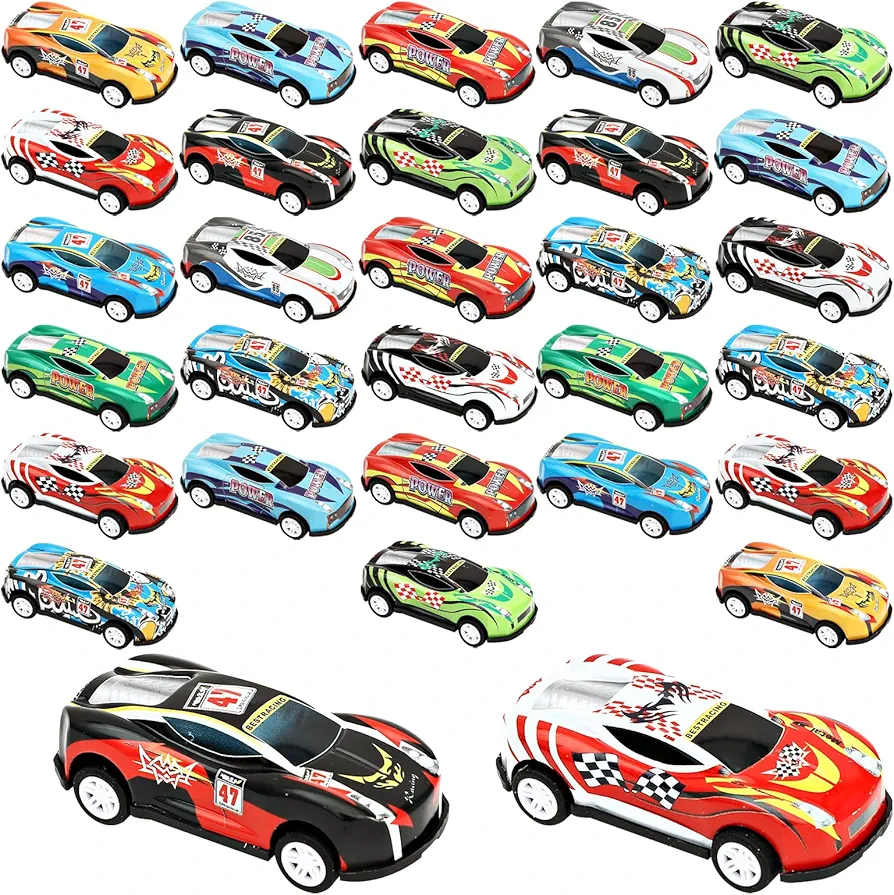 ONEST 30 Pieces Mini Pull Back Cars Toy Cars Small Racing Car Party Favors Carnival Prizes Classroom Rewards Pinata Stocking Goodie Bag Stuffers Birthday Toys for Girls Boys Toddler