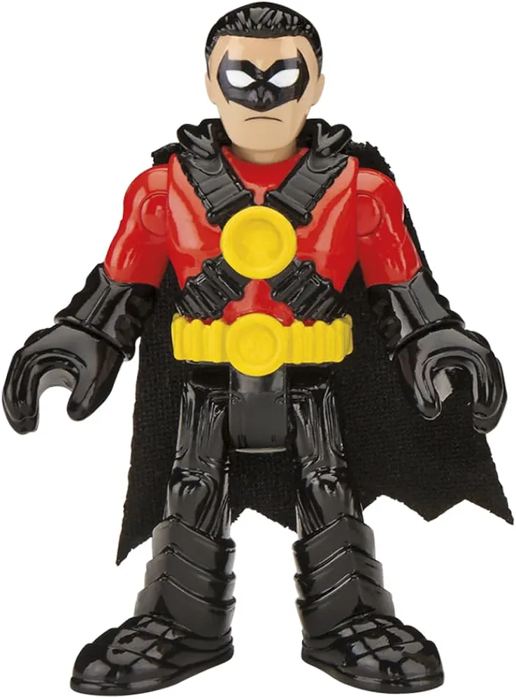 Replacement Part for Imaginext Deluxe Figure Pack Playset - GWX46 ~ Replacement Poseable Red Robin Figure ~ Wearing Red and Black Suit and Cape