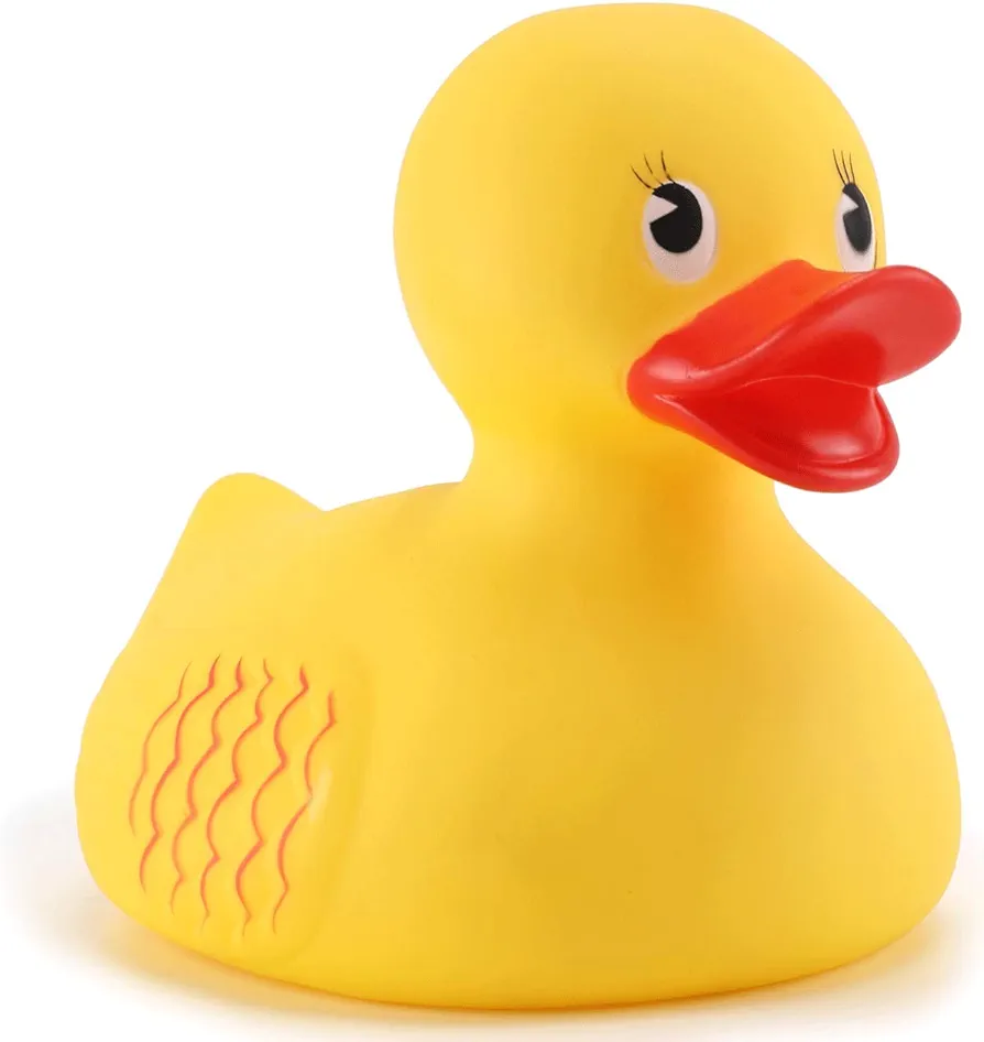 10" Jumbo Classic Yellow Rubber Duck Bathtime Toy, Floating Fun Pool Preschool Bathtub Toy, Giant Flexible Large Yellow Duck for Kids