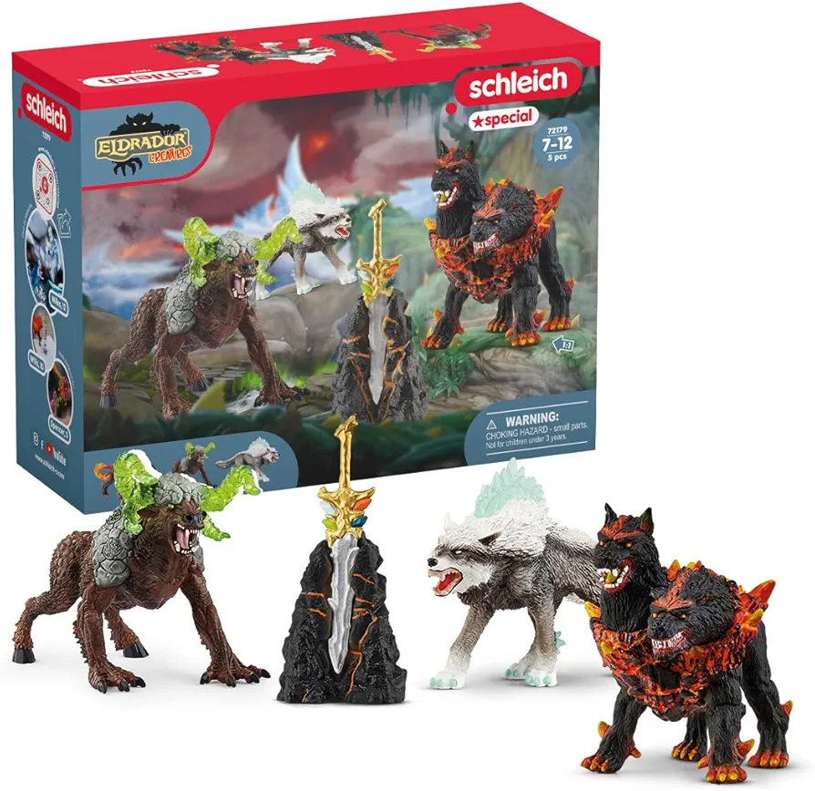 Schleich Eldrador 4-Piece Monster Toy for Boys and Girls Ages 7+, Eldrador Creatures Starter Set with 3 Action Figures (3 Piece Assortment) Multi