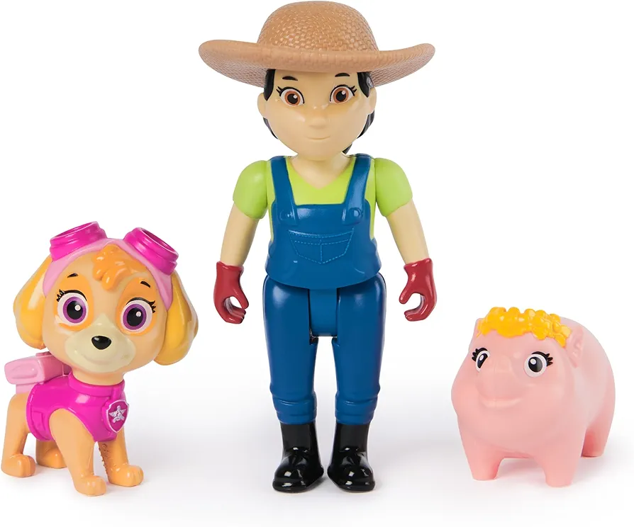 Paw Patrol Skye, Farmer Yumi & Piggie Figures, Kids Toys for Boys and Girls Ages 3 and Up