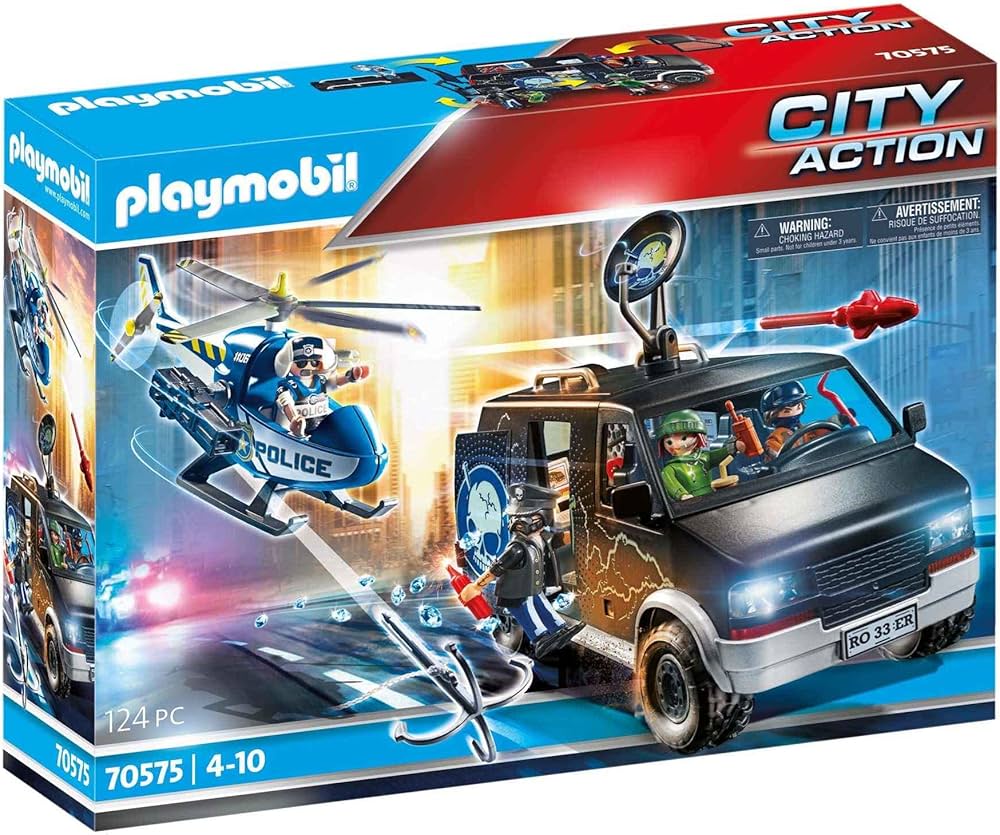 Playmobil Helicopter Pursuit with Runaway Van