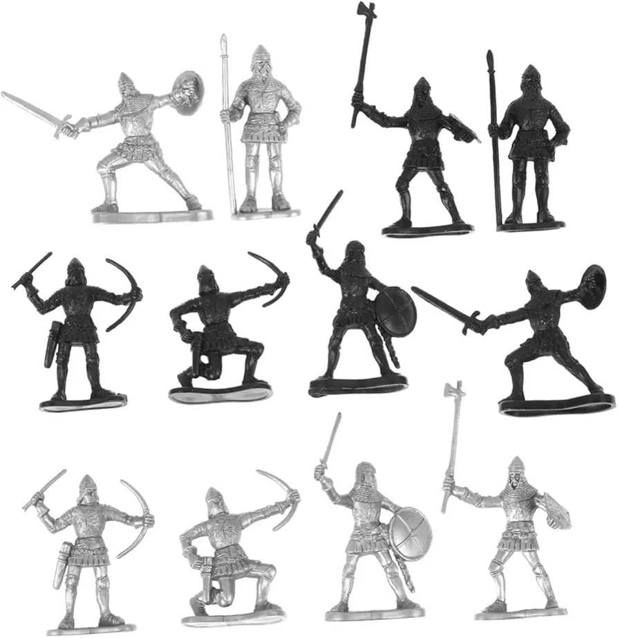 ERINGOGO 60pcs Sand Table Soldier Size Medieval Model Figures Mini Medieval Soldiers Use Middle Ages Soilder Element Medieval Figure Toys for Child Revolutionary War Toys Mini Men Scene Set