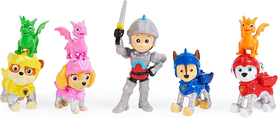 Paw Patrol, Rescue Knights Ryder and Pups Figure Gift Pack with 8 Toy Figures, Kids Toys for Ages 3 and up