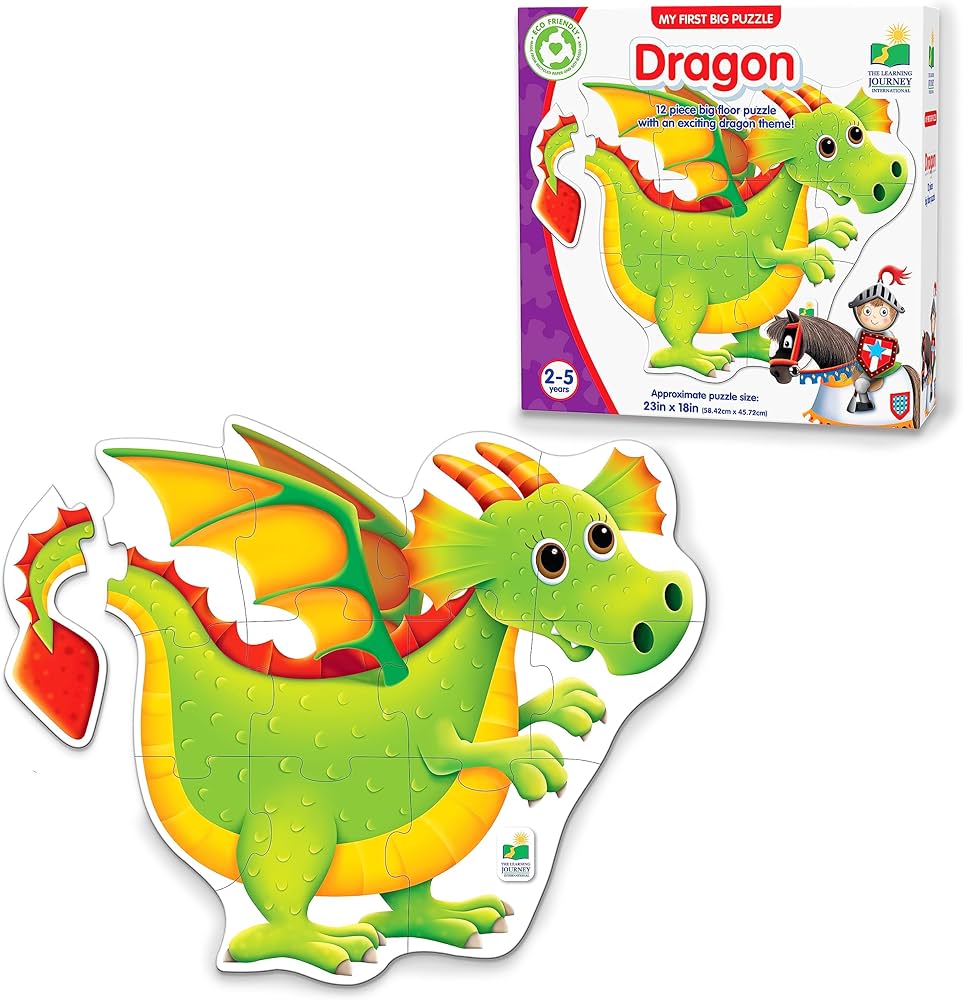 The Learning Journey - My First Big Floor Puzzle - Dragon - Dragon Puzzle for Kids - Toddler Games & Gifts for Boys & Girls Ages 2 Years and Up - Award Winning Games and Puzzles