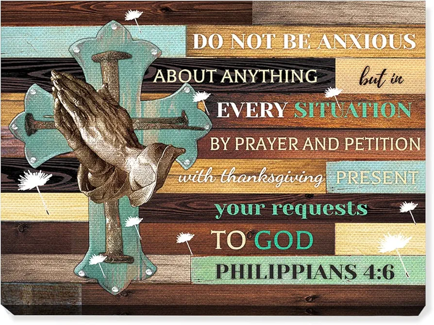 Bible Verses Do Not Be Anxious About Anything 500 Pieces Jigsaw Puzzles for Adult Christ Cross Praying Hand Challenging Puzzle Game for Teens Kids Home Decor Preschool Toy Best Gifts