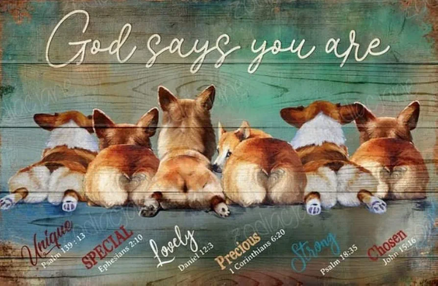 Corgi Heart Tail Jigsaw Puzzles 500 Pieces for Adults - God Says You are Retro Welsh Corgi Cute Butt -Animal Wooden Puzzle - Puzzles for Youth Children Home Decor Funny Game Best Gift Preschool Toys