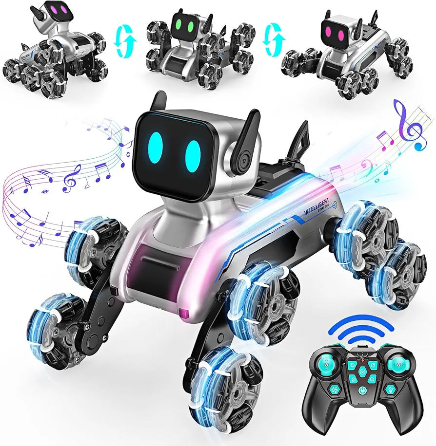 Robot Dog Toys for Boys Age 8-12, 8WD Remote Control Cars 2.4Ghz Rc Car with Light & Sound, Toys Gifts for 6 7 8 9 10 11 12 Year Old Boys Christmas Birthday Coolest Gifts for Boys 8-12