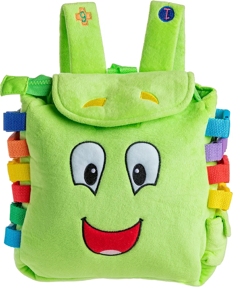 Buckle Toys - Buddy Activity Backpack - Educational Pre-K Learning Activity Toy - Zippered Pouch for Storage - Great Gift for Toddlers and Kids