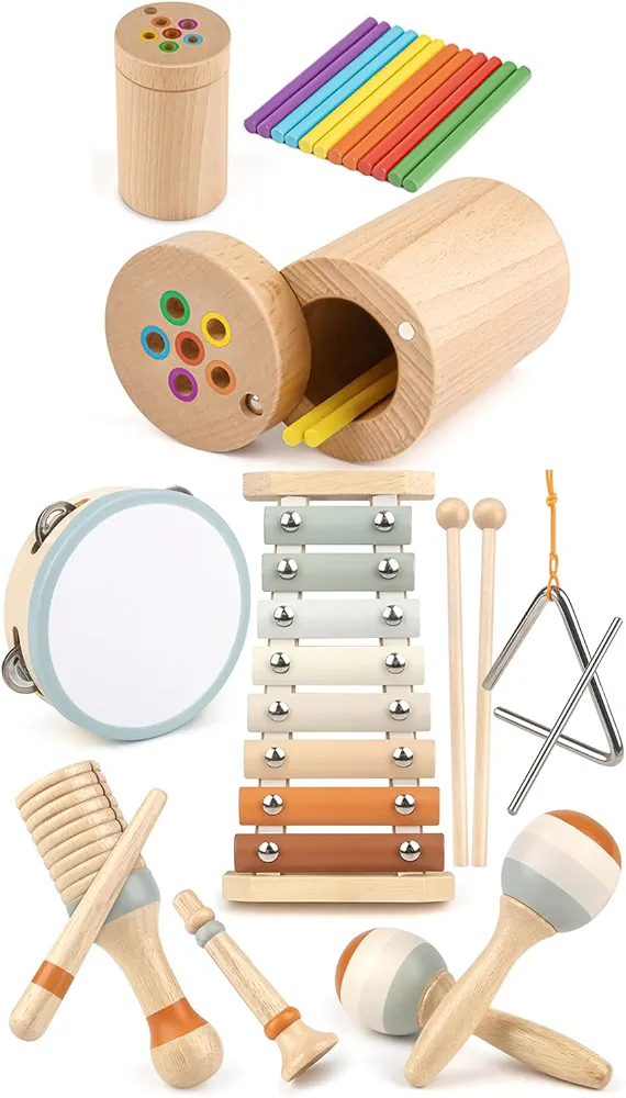 Toddler Toys for 1-2 Year Old Boy, Montessori Musical Instruments, Color Matching Motor Skills Early Educational Toy for Toddlers 1-3 12-18 Month Age, Birthday Gift for 1+ Year Old Boy Girl